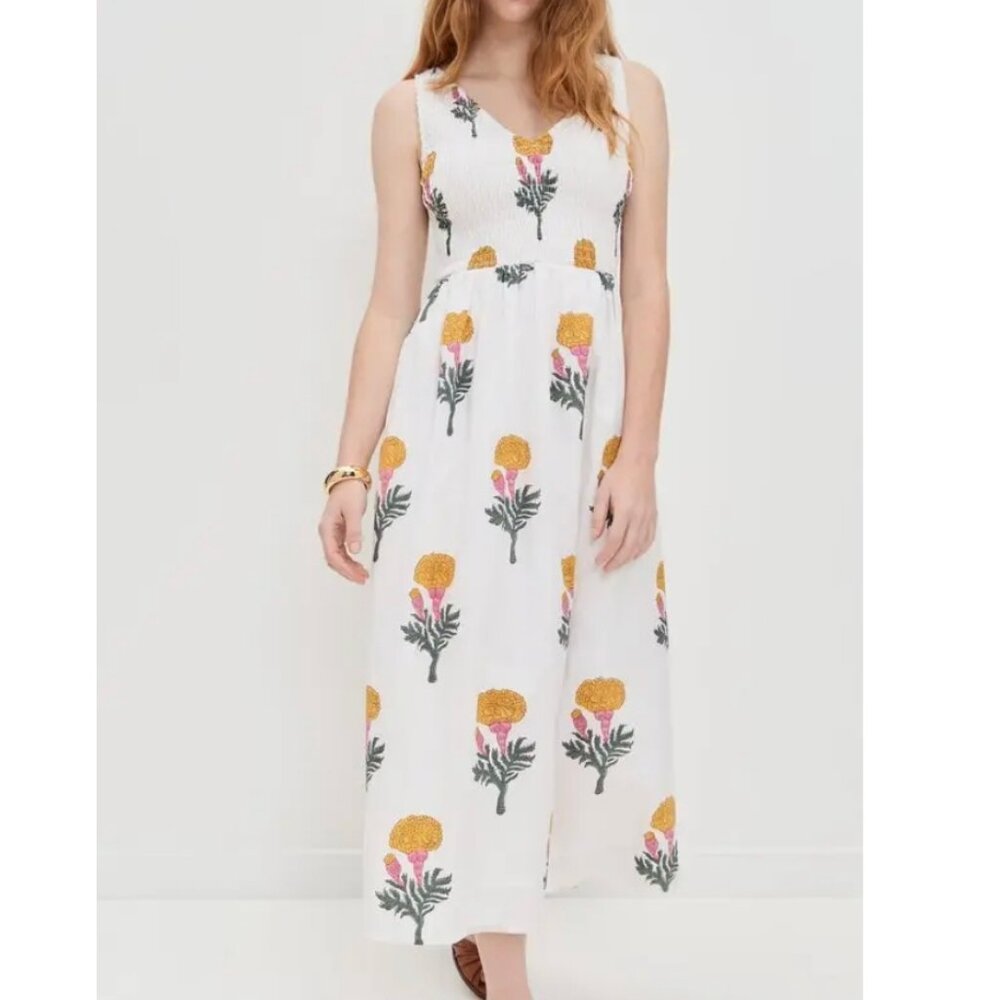 Marea Cora Floral Print Midi Dress in Marigold - Picture 11 of 16